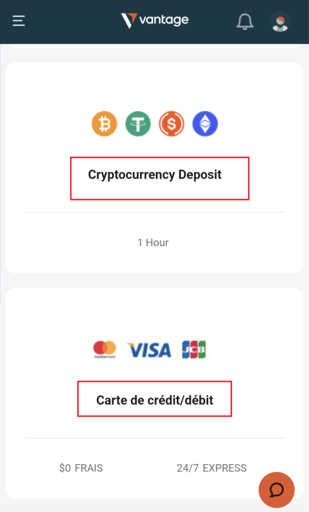 Déport par carte bancaire