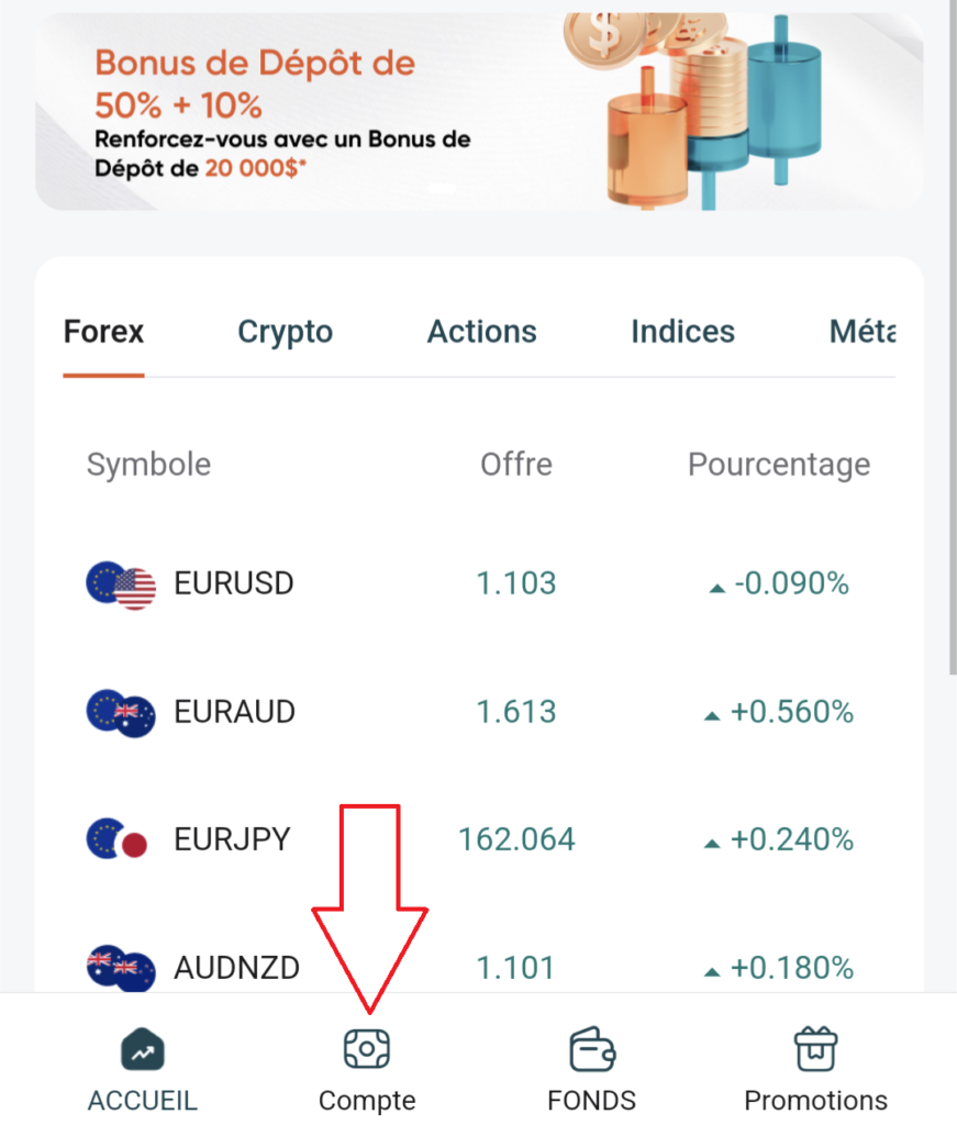 Compte de trading supplémentaire