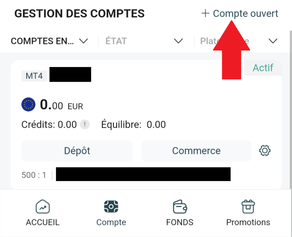 ouvrir un Compte de trading supplémentaire