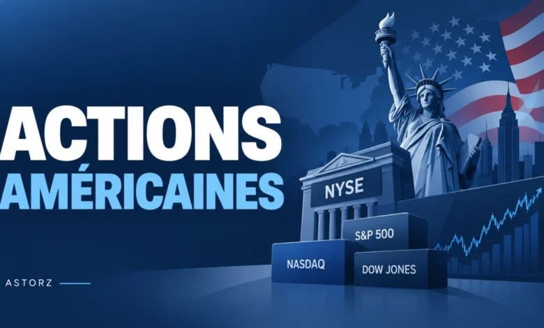 Illustration éditoriale sur l’achat d’actions américaines depuis la France