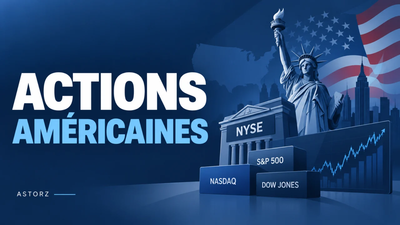 Illustration éditoriale sur l’achat d’actions américaines depuis la France